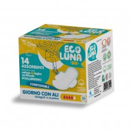 Assorbente Compostabile Ecoluna 12 Scatole Giorno Con Ali Ripiegati 14 Pz