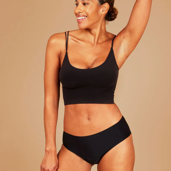 Mutande Mestruali Flusso Abbondante Seamless - Bikini Nere Fluxies