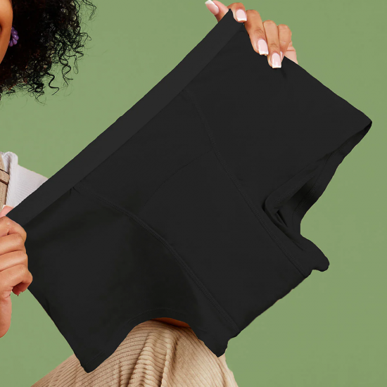 Mutande Mestruali Flusso Abbondante Teen Boxer Nere Fluxies 