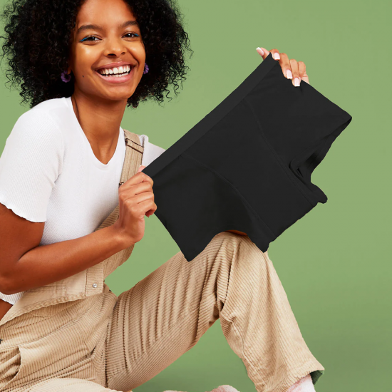 Mutande Mestruali Flusso Abbondante Teen Boxer Nere Fluxies 